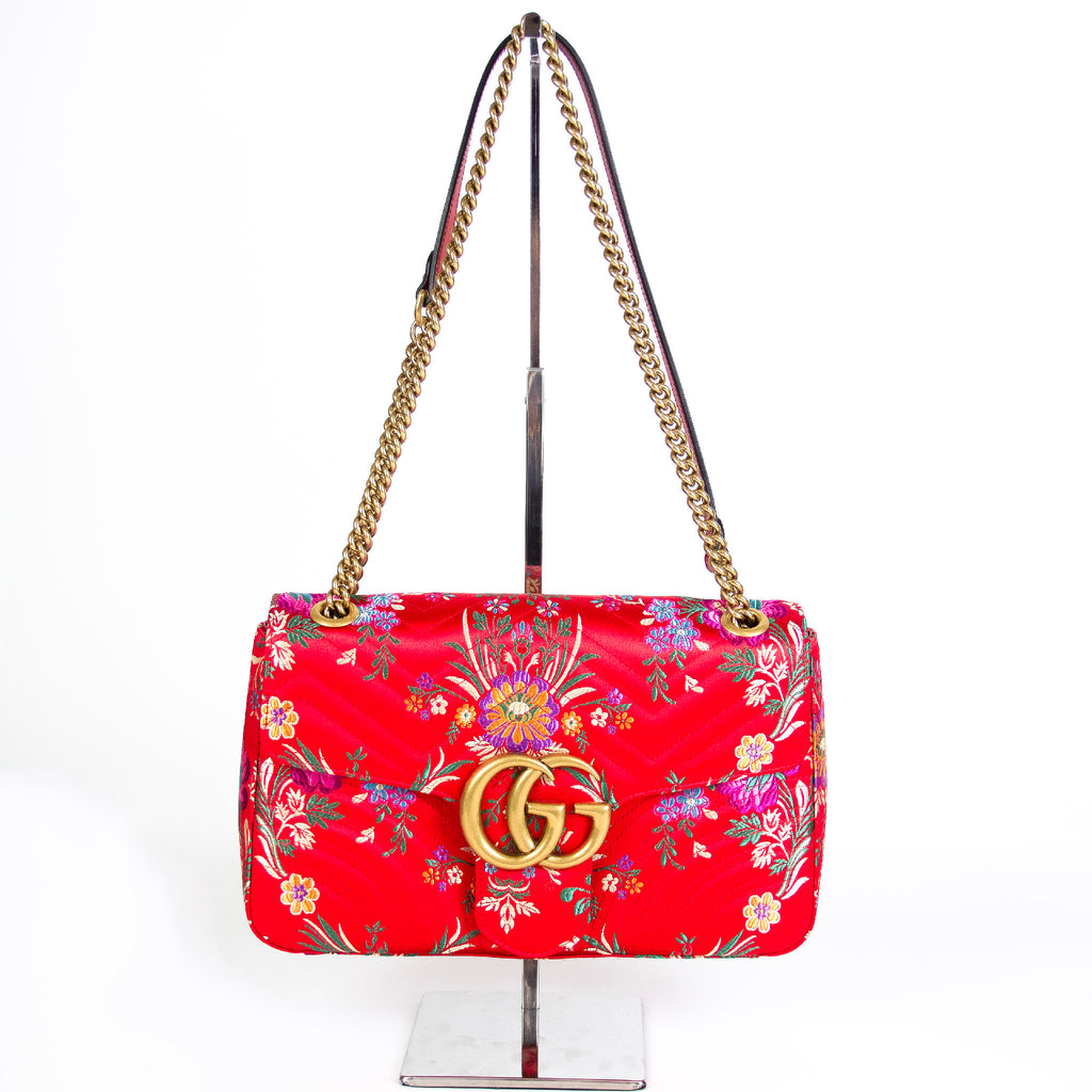 GG Marmont Floral Medium Jacquard Matelasse Shoulder Bag