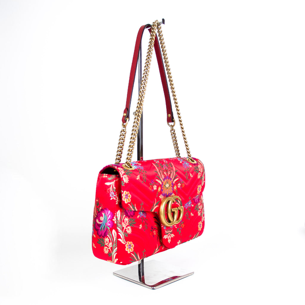 GG Marmont Floral Medium Jacquard Matelasse Shoulder Bag