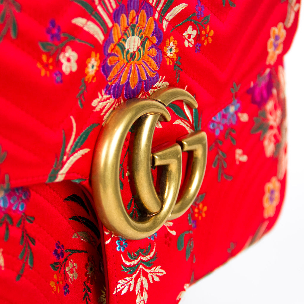 GG Marmont Floral Medium Jacquard Matelasse Shoulder Bag