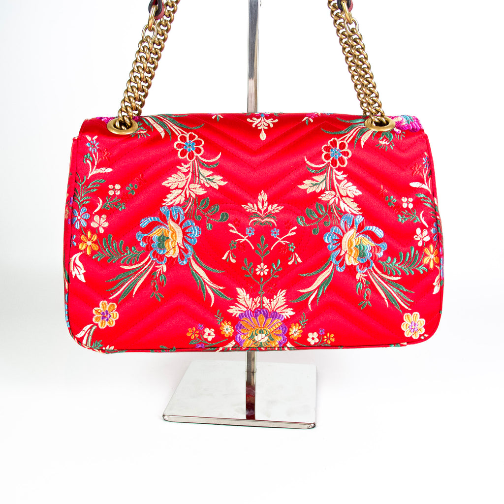 GG Marmont Floral Medium Jacquard Matelasse Shoulder Bag