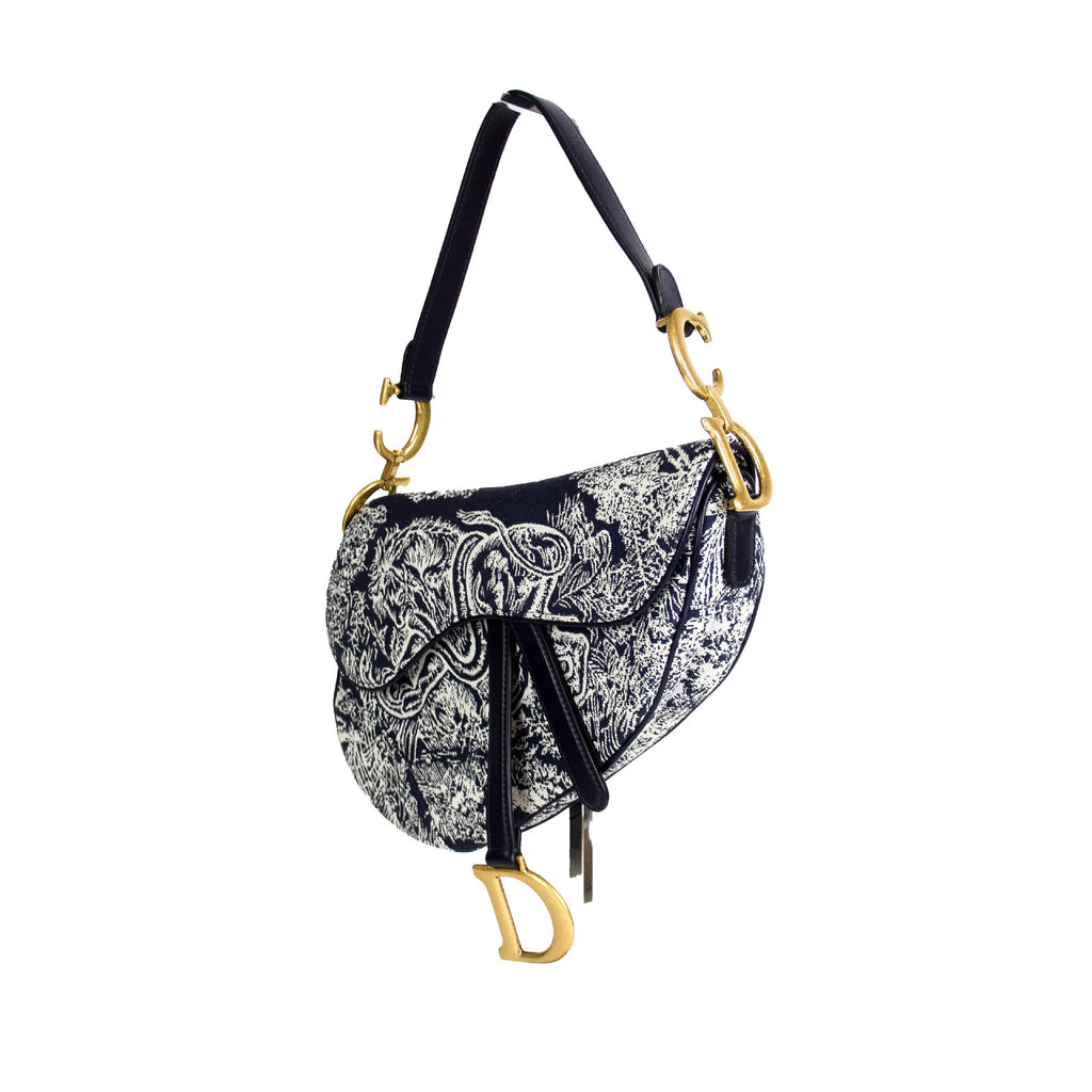 Christian Dior' Navy Saddle Bag