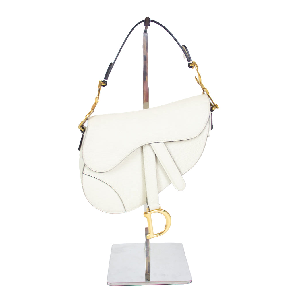 Christian Dior Hvid Ivory Saddle Bag