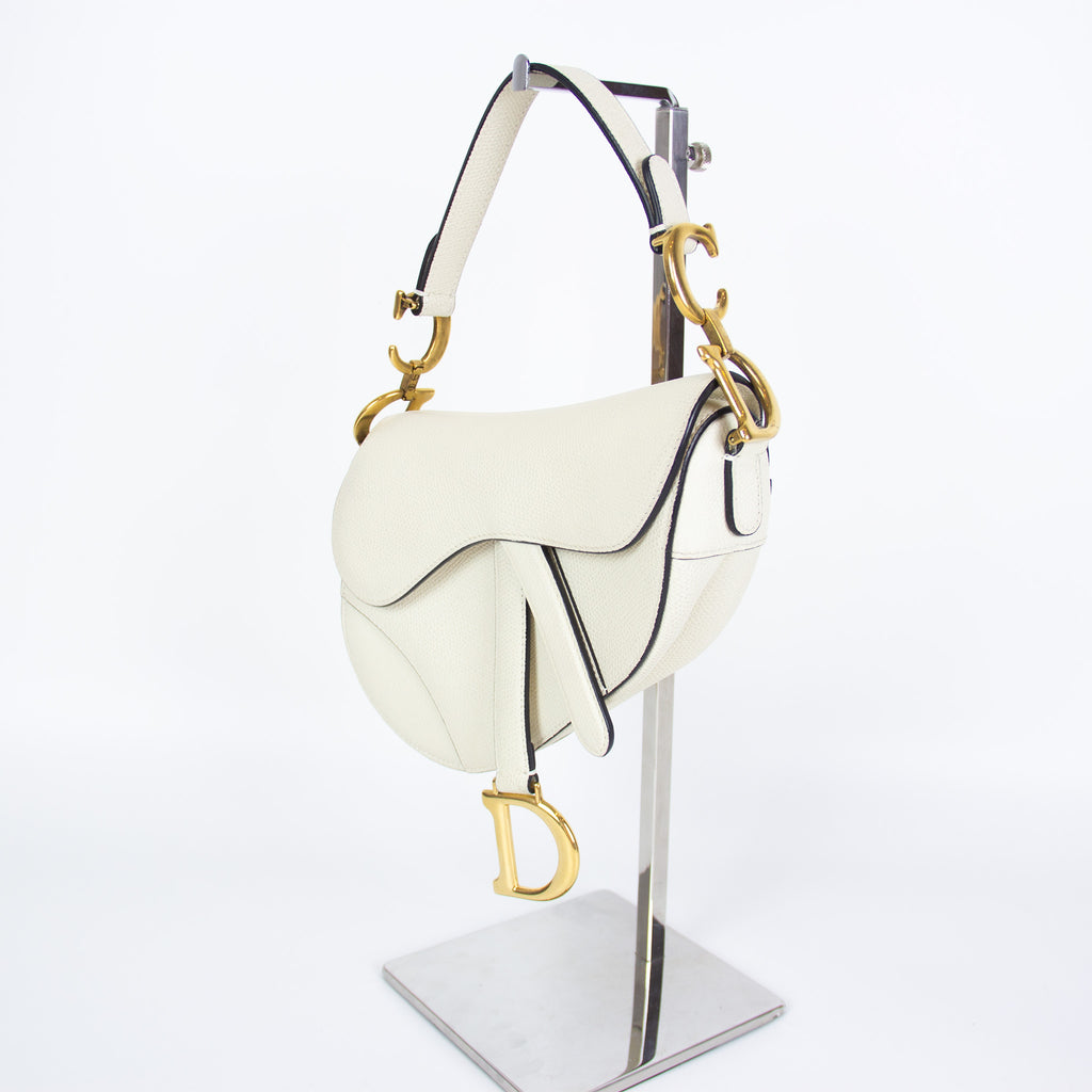 Christian Dior Hvid Ivory Saddle Bag