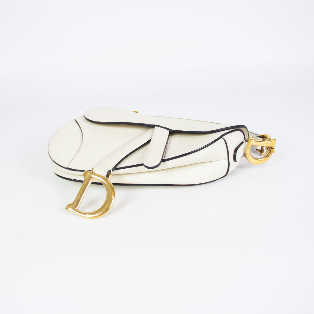 Christian Dior Hvid Ivory Saddle Bag