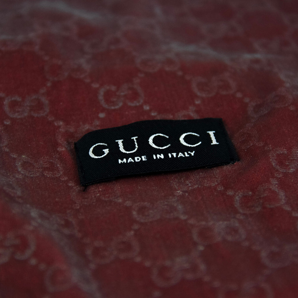 Gucci Velour Sølv/Rødt Halstørklæde