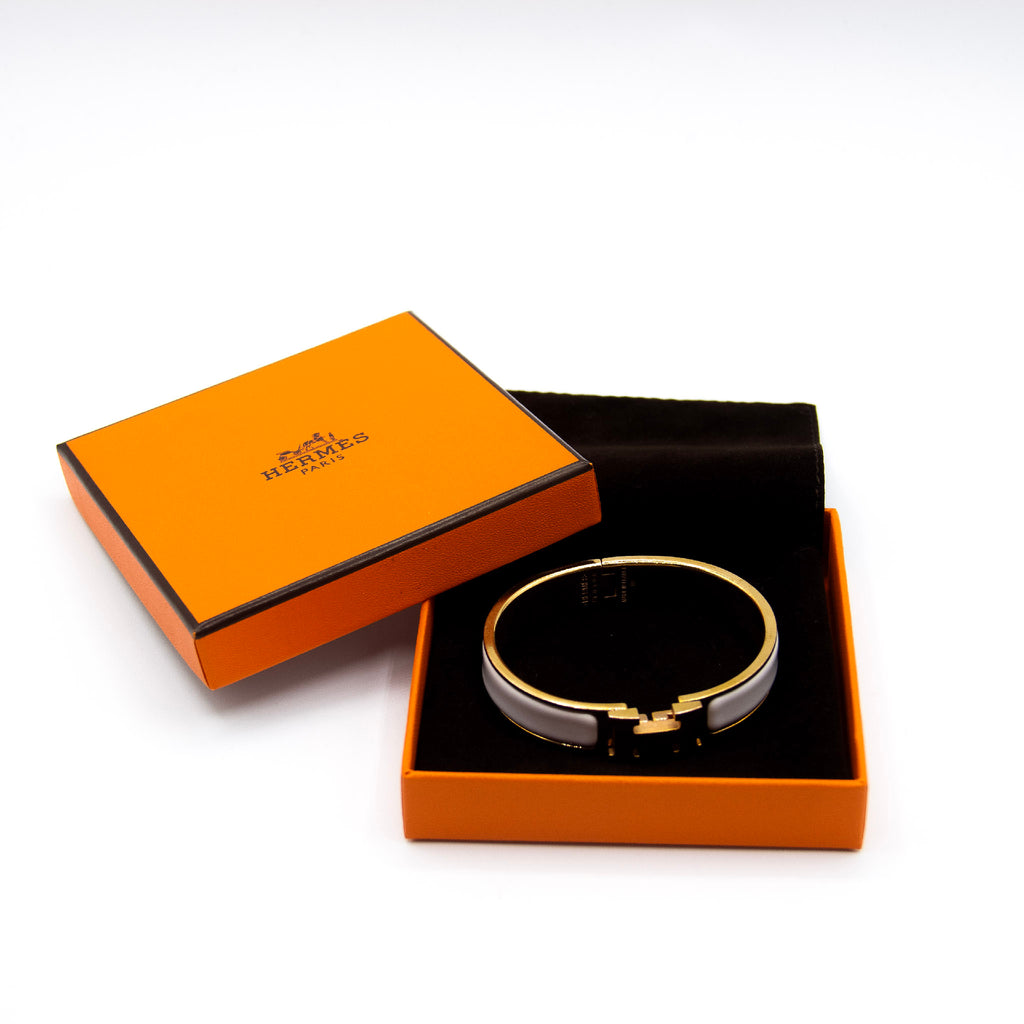 Hermes Click Crack Armbånd Guld / Hvid