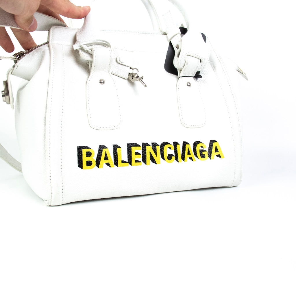 Balenciaga Læder Håndtaske hvid med strop