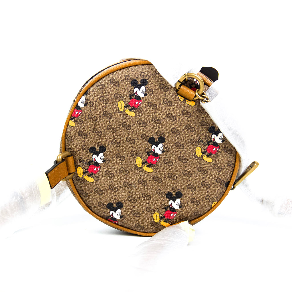 GUCCI x Disney Brun GG Supreme Canvas Leather Mickey Mouse Rund Backpack Rygsæk