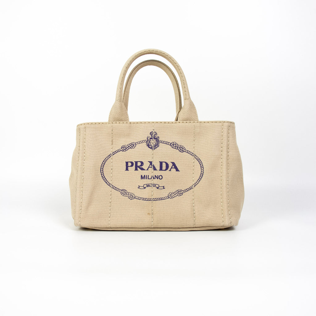 Prada Canapa Hvid Tote med skulderstrop