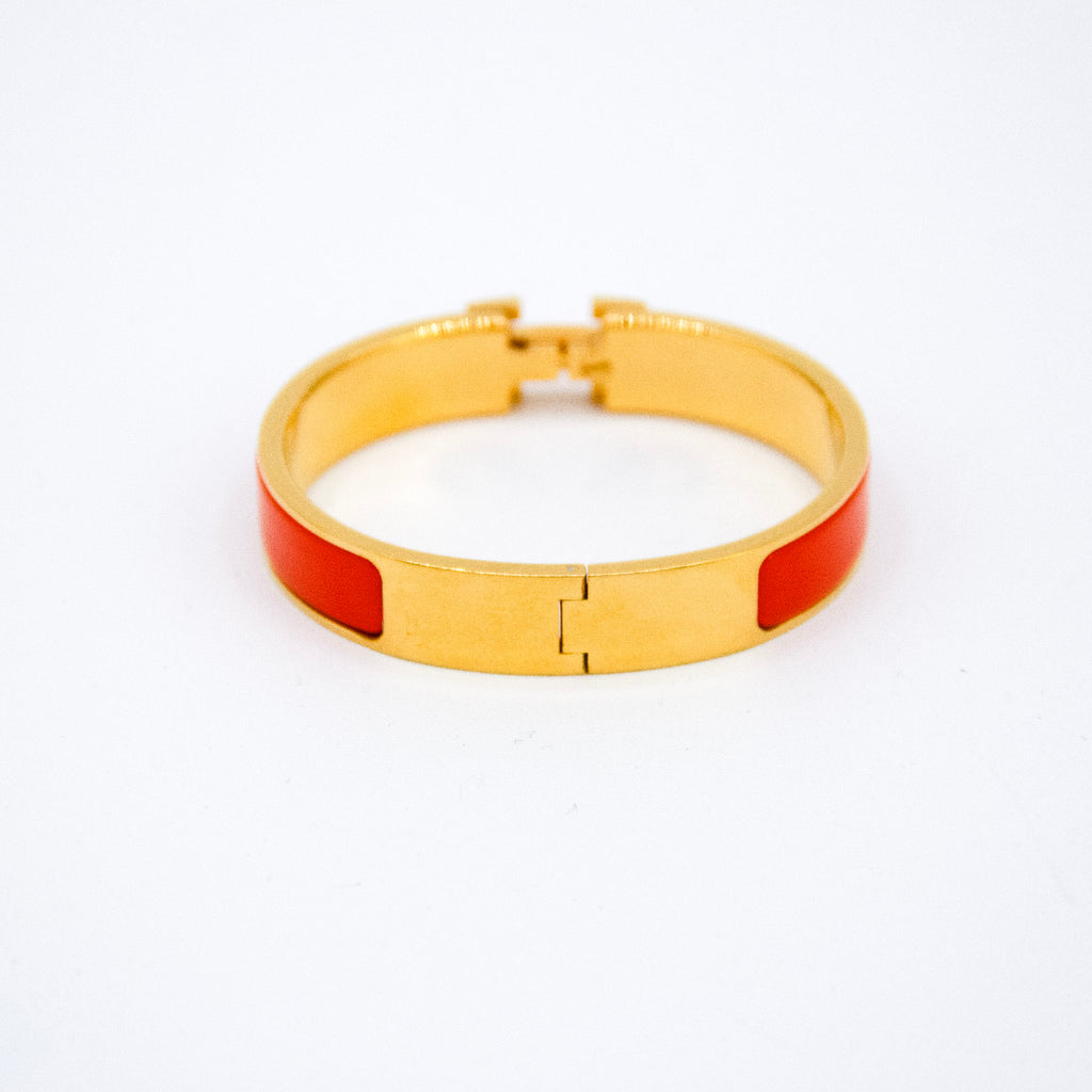 Hermes Click H Orange Guld Armbånd