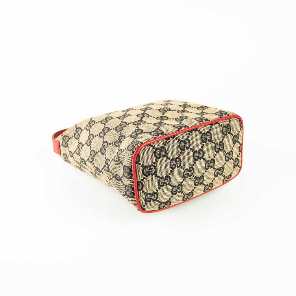 Gucci Pochette Toilettaske med rødt læder