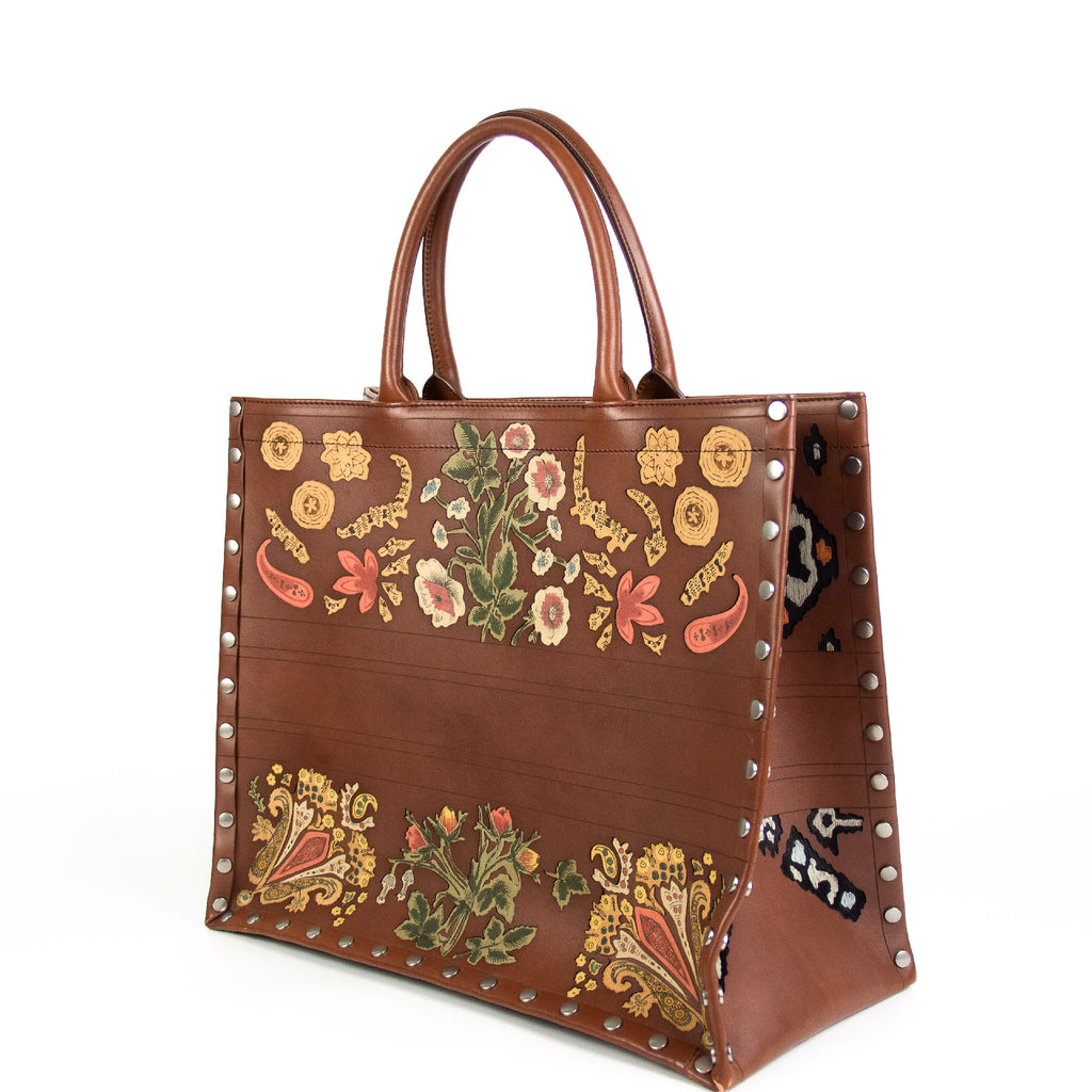 Christian Dior 2021 Leather Floral Book Tote